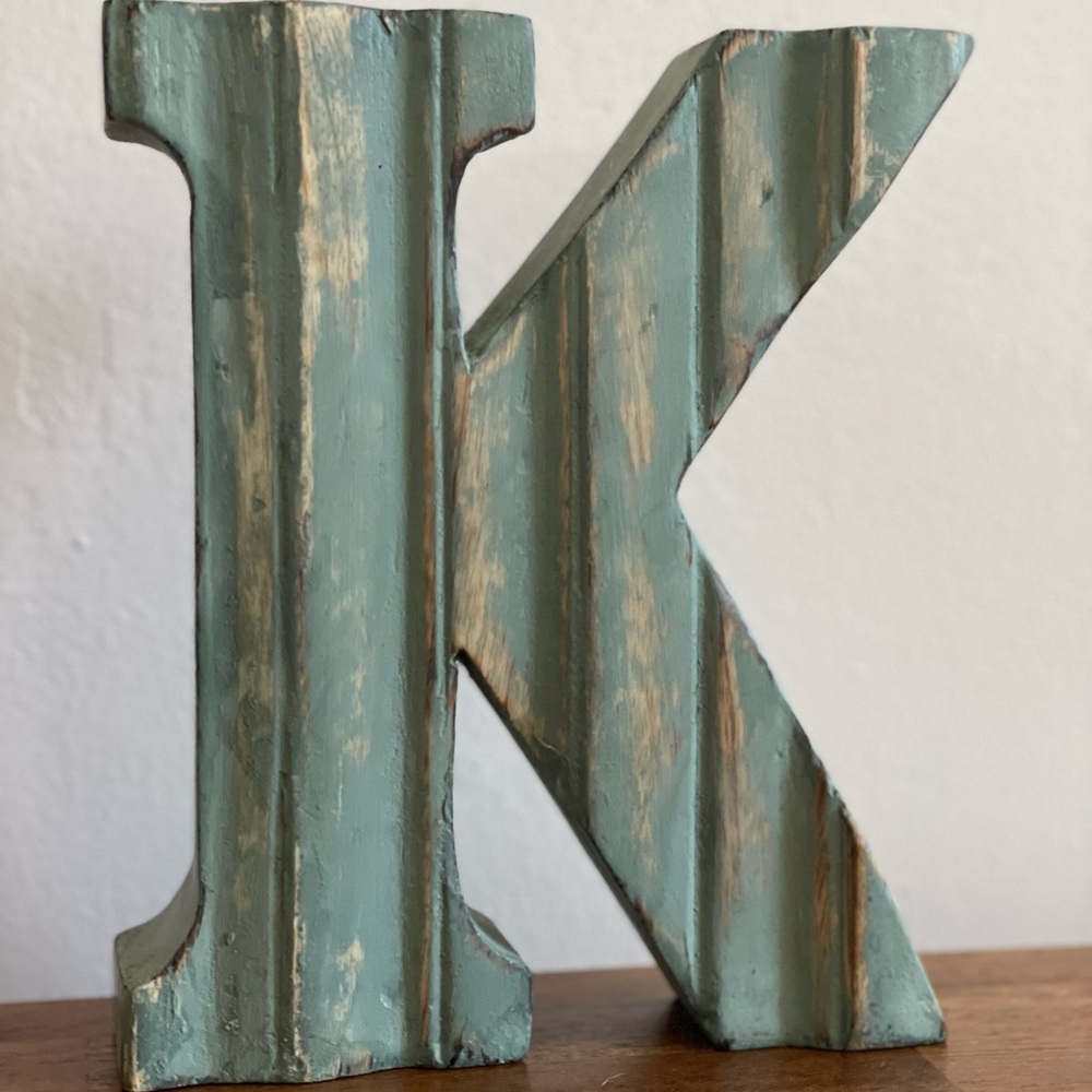 Distressed Wooden K